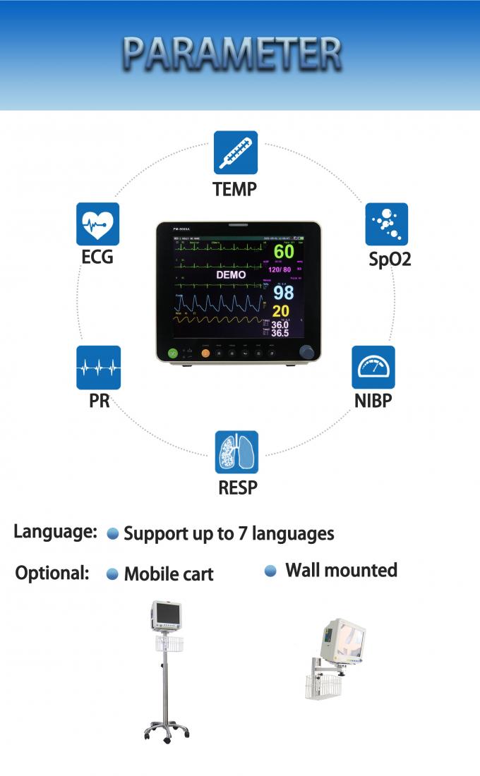 12.1 Inch Modularized Multipara Patient Monitor Hospital Vital Signs ...