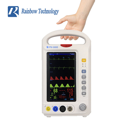 Use Friendly Multi Parameter Patient Monitor ECG/ HR/ RESP/ SPO2/ NIBP/ TEMP