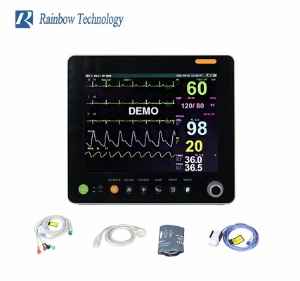 High Performance Multi Parameter Patient Monitor ECG/ HR/ RESP/ SPO2/ NIBP/ Temp