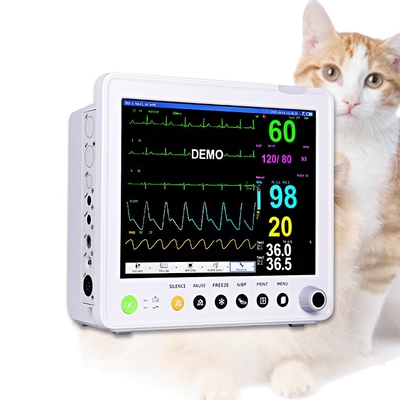 3.8 Kg Multi Parameter Veterinary Monitor With ECG/ HR/ RESP/ SPO2/ NIBP/ Temp