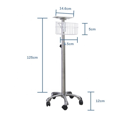 Powder Coating Patient Monitor Trolley 5.6kg for Hospital Use