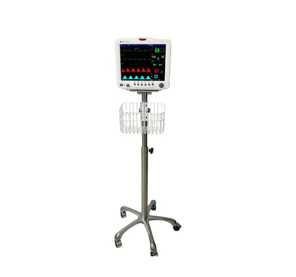 Aluminum Alloy Patient Monitor Trolley With Brake And Handle Height 140CM