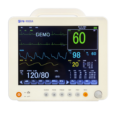 12.1inch Multiparameter Vital Signs Patient Monitor for Veterinary Animal Clinic Electric Power Source Made of Plastic