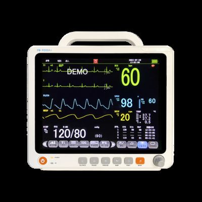 Portable 12.1 Inch Multi Parameter Patient Monitor with Touch Screen and Color LCD Display for ECG/HR/RESP/SPO2/NIBP/Temp Monitoring