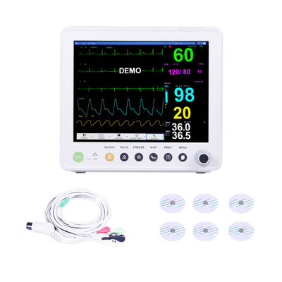 Portable 5 Parameter Patient Monitor with 16 Languages and 1 Year Warranty for Hospital ICU Emergency