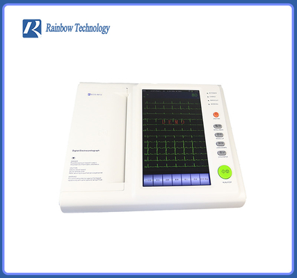 7&quot; Portable 12 Lead ECG Machine With Suction Cups Touch Screen