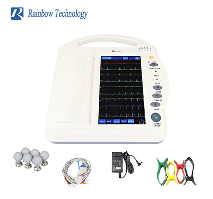 Medical Touch Screen 12 Channels Portable ECG Monitor With Builtin Printer