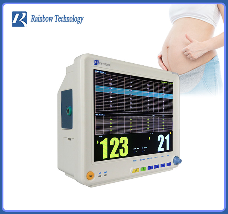 Energy Saving Portable Fetal Monitor Toco FHR FM 3 Parameters Fetal