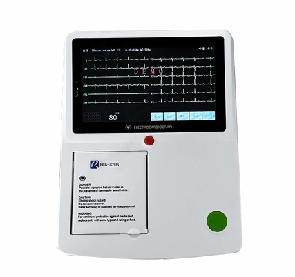 12 Channels Digital ECG Machine High Resolusion With Limb Electrodes Touch Screen