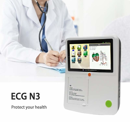 12 Channels Digital ECG Machine High Resolusion With Limb Electrodes Touch Screen