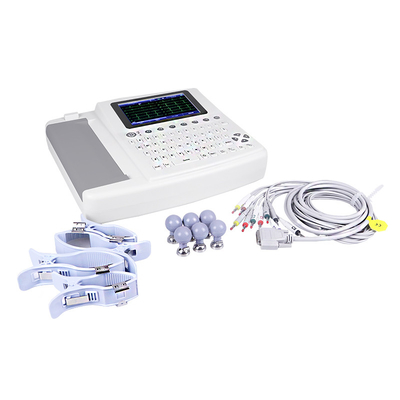 12 Leads 7 Inch Analog Recording Medical ECG Machine With Real Time Data Transfer