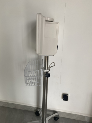 Lightweight 5-Wheel Emergency Patient Trolley With Brake Foldable Handle White Color