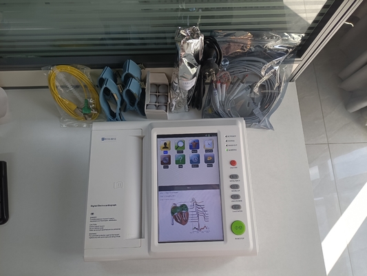 Medical 12 Lead Portable 10 Inch Touch Screen 6 Channel Support Ecg Monitor