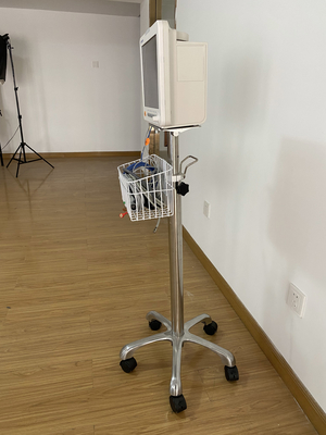 Medical hospital trolley for patient monitor vital sign monitor
