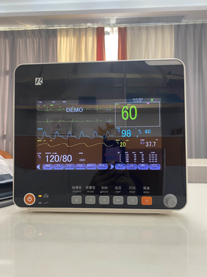 Multi-Parameter Patient Monitor With ECG Resp SpO2 Nibp Temp and Moveable Stand OEM Available