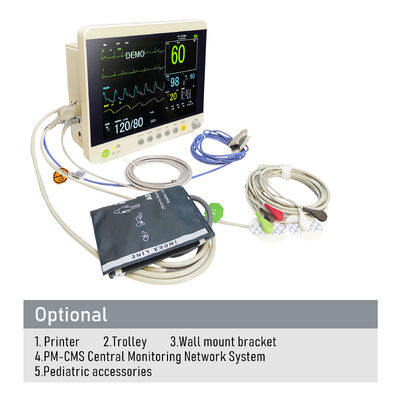 High Quality 12 Inch Patient Monitor Multi-Parameter Medical Device with Electric Power Source