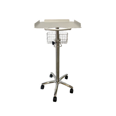 Portable Adjustable Stainless Steel Aluminum Alloy Hospital Trolley/Cart 5 Castors 1 Shelf Modern Design for ECG Machines Clinic
