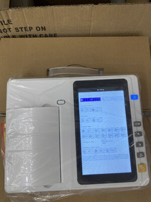 Portable 3 Channel ECG Machine with 7 Inch Touch Screen and Thermal Array Printer for Real-time/Offline Analysis
