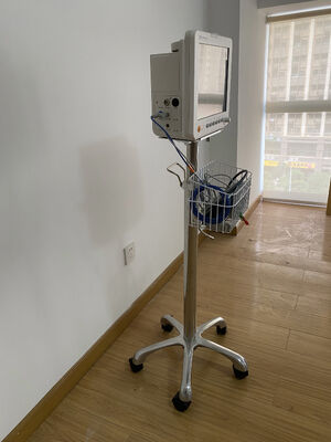 Trolley Cart With Basket Monitor Trolley Medical Mobile Workstation for Hospital
