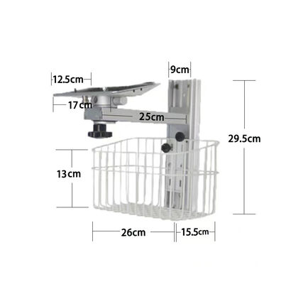 Height Adjustable Metal Wall Mount Bracket for Patient Monitor Support Arm in Hospital Ward