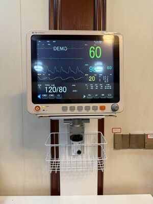 Height Adjustable Metal Wall Mount Bracket for Patient Monitor Support Arm in Hospital Ward