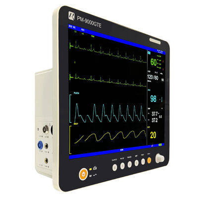 Portable 15 Inch Color LCD Display Multi Parameter Patient Monitor with Trolley/Wall Bracket Mountable and 5 KG Lightweight Design