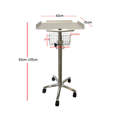 Portable ECG Trolley Height Adjustable Ultrasound Trolley Medical Aluminum Alloy Trolley