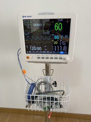 ISO Certified 12.1 Inch Color LCD Display Multi Parameter Patient Monitor with Trolley/Wall Bracket Mountable Options
