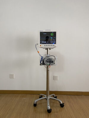 Adjustable Aluminum Alloy Patient Monitor Trolley With Basket for Hospital Use