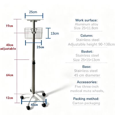 Good Quality Medical Hospital Metal Trolley With Factory Price for Patient Monitor