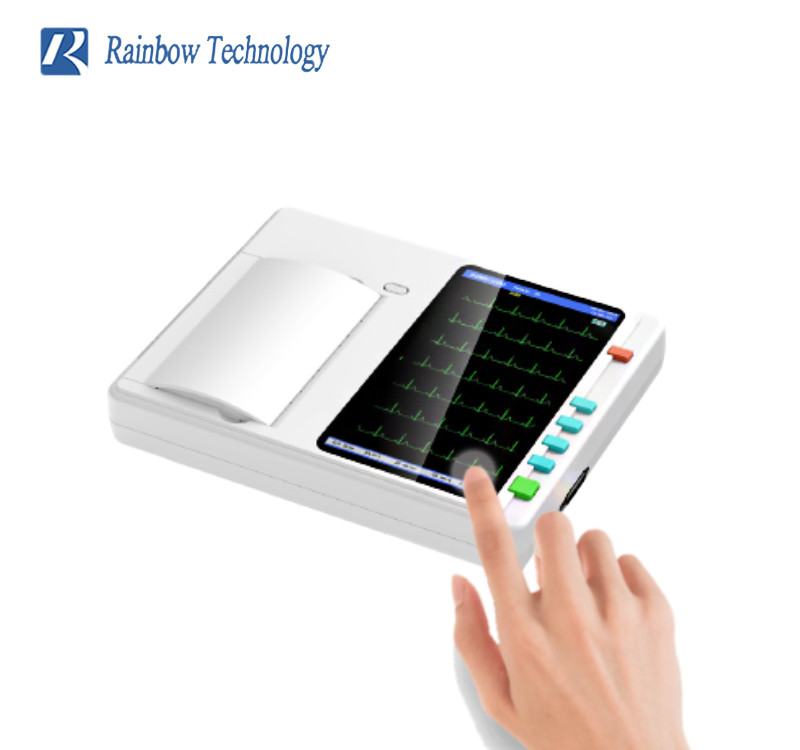 12 Leads 6 Channels Cardiogram Medical Ecg Machine With Real Time ...
