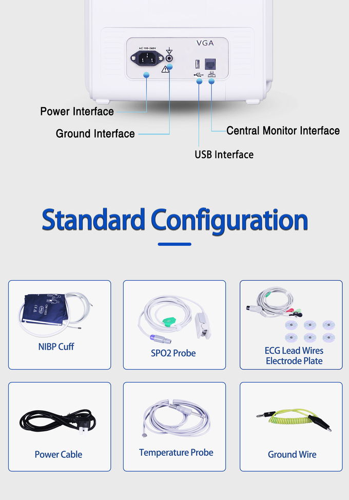 High Resolution Adult Multi Parameter Patient Monitor For Neonatal Pediatric