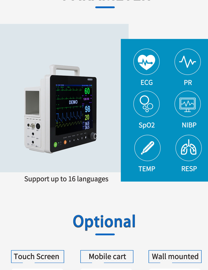 Hospital Cardiac Monitor Patient Pathological Analysis Equipments